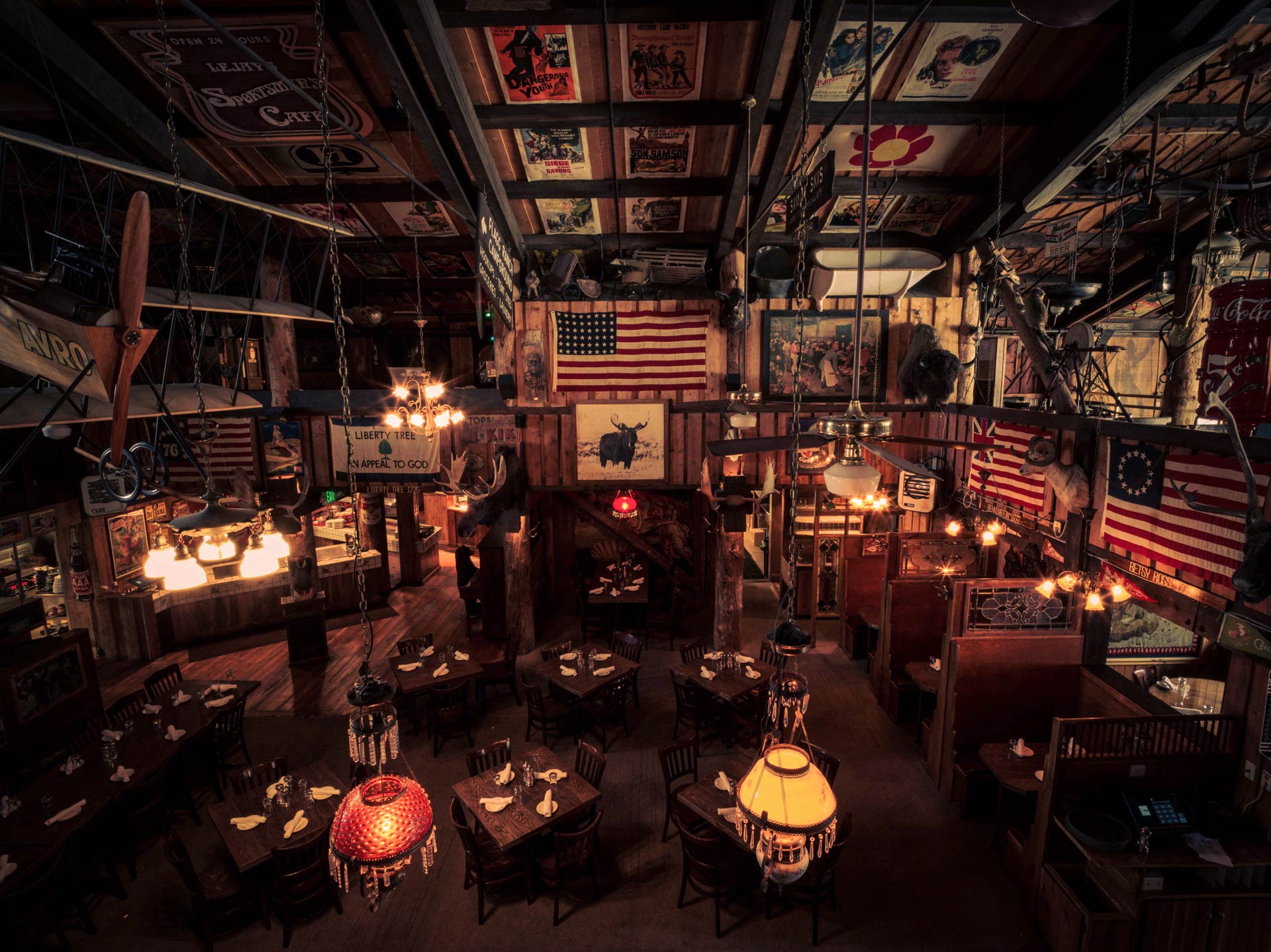 Inside the Mangy Moose restaurant, home of the Ski Club lounge