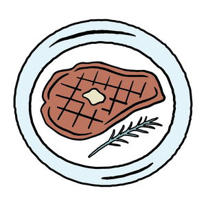 Mangy Moose icon - a steak on a plate