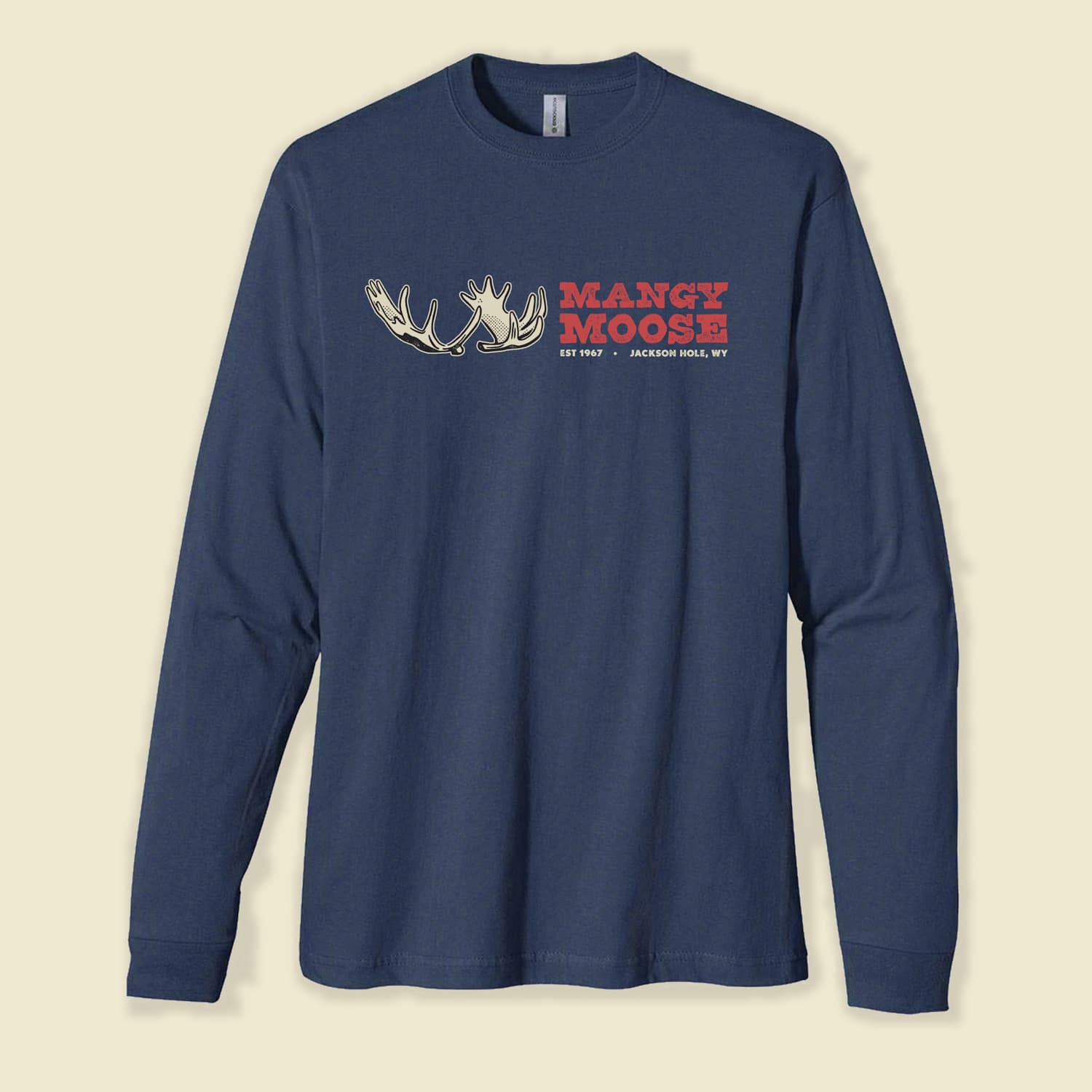 Antler Stacked Logo Long Sleeve T - Mangy Moose