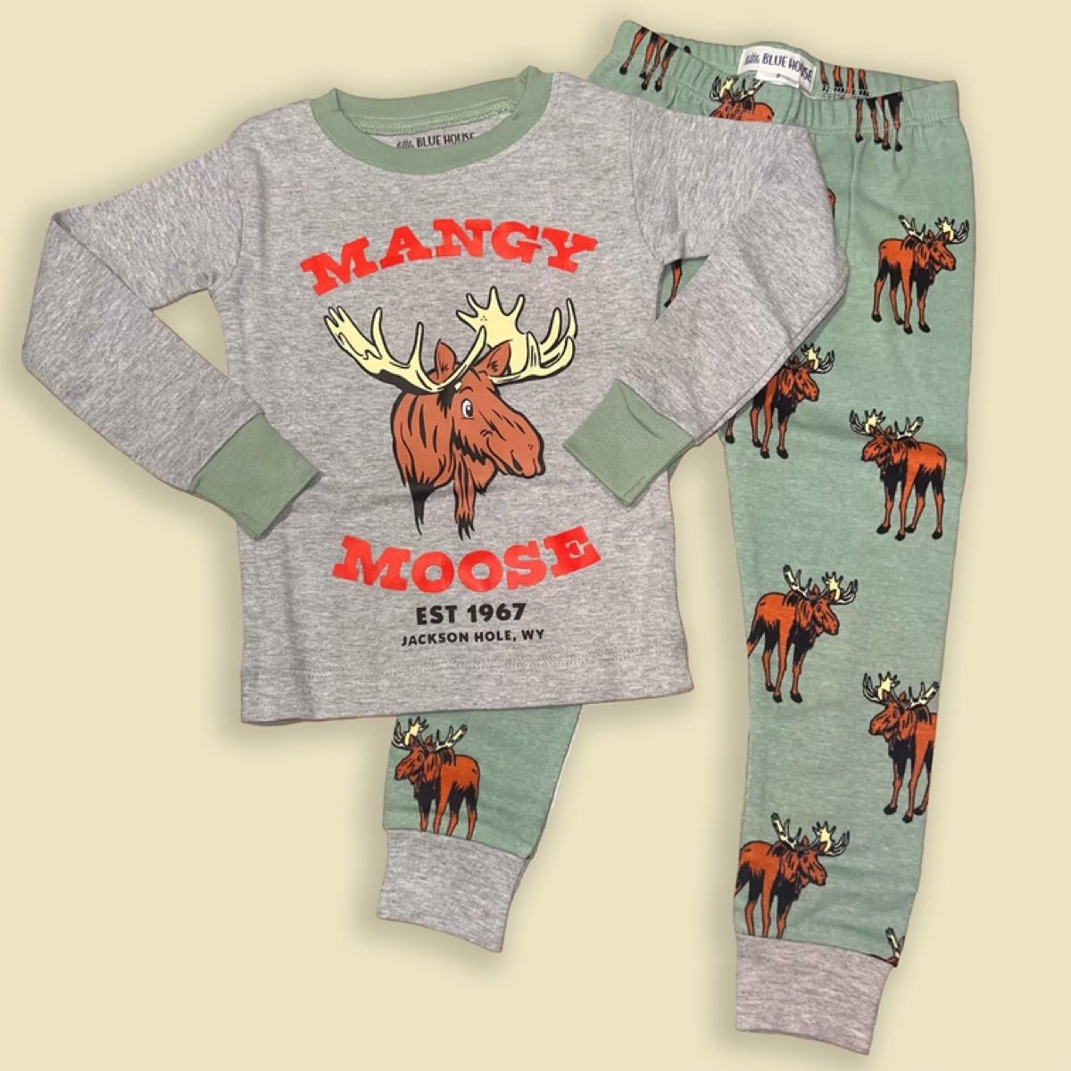  Family Pajamas Unisex 1-Pc Moose-Print Footed Pajamas (18 MO,  Moose Print Red): Clothing, Shoes & Jewelry
